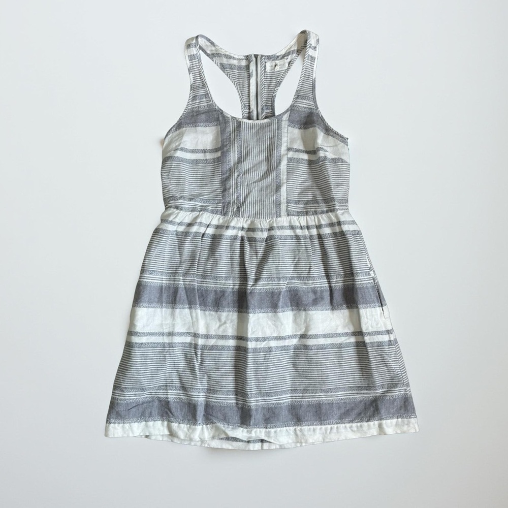Lou & Grey linen blend racerback striped dress